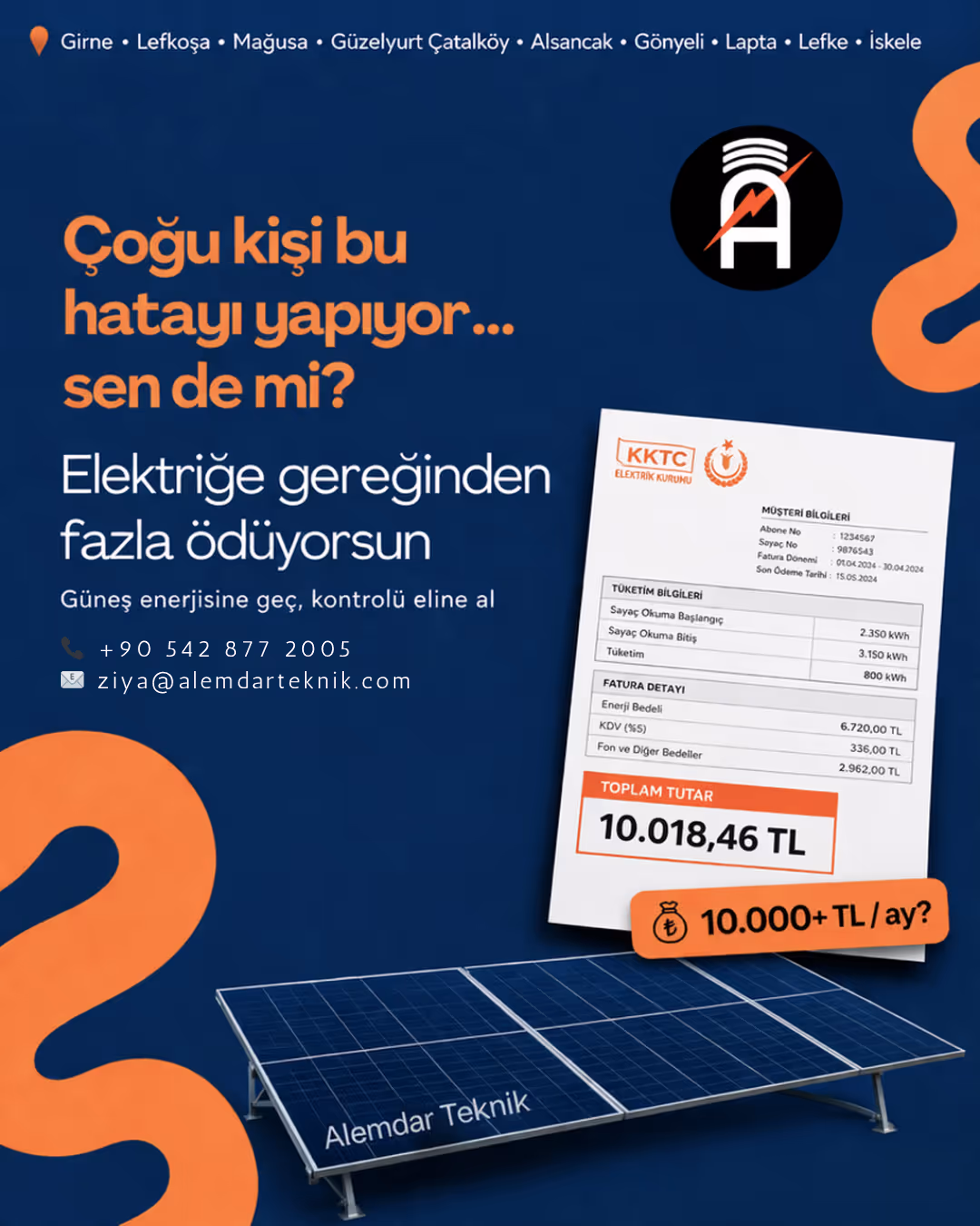 Alemdar Teknik solar and electrical products display