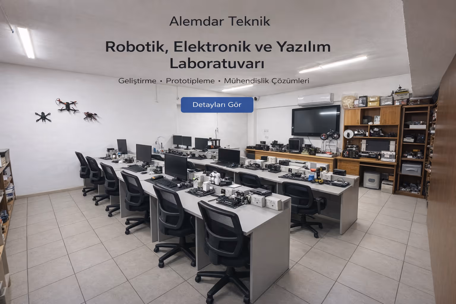 Alemdar Teknik store section with electronics and accessories